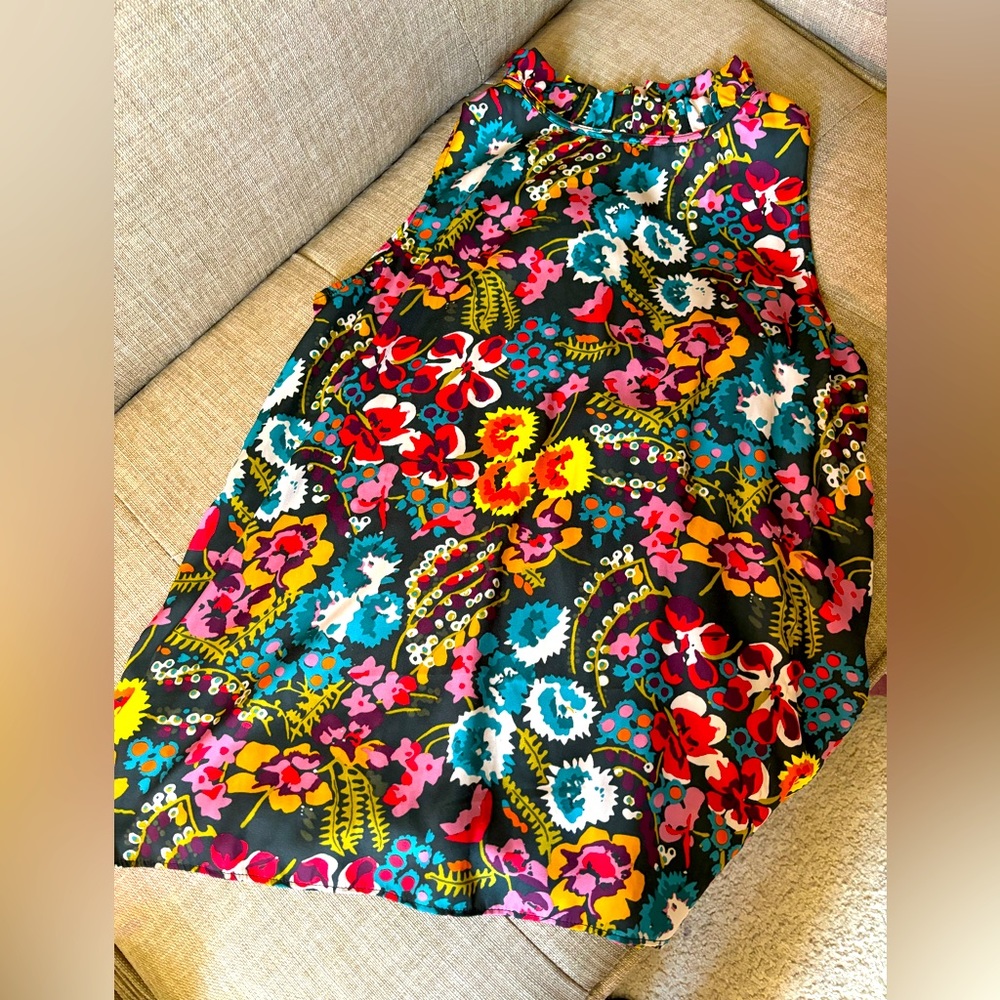 LOFT floral high neck shell.